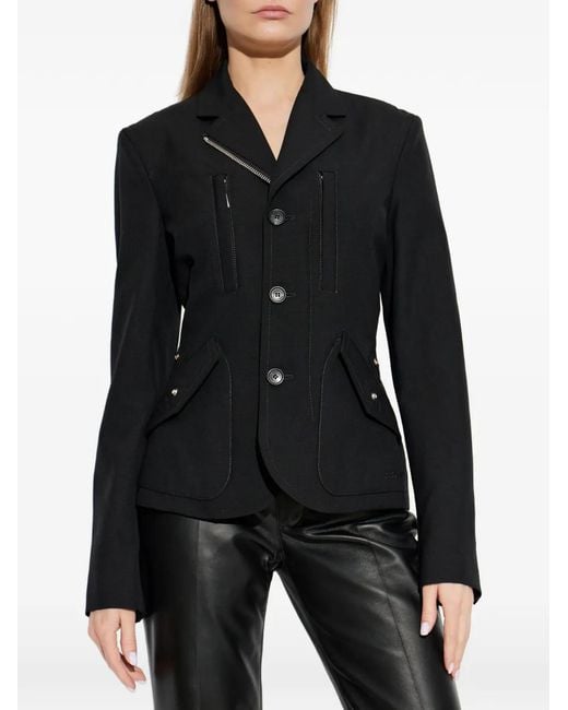 DSquared² Black Multi-Pocket Wool Blazer