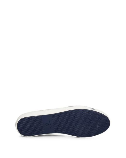 Gant White Lace-Up Logo-Embroidered Sneakers