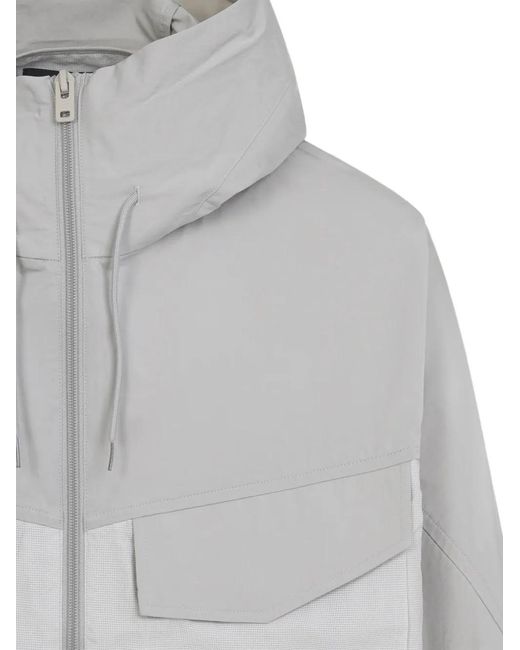 Y-3 Gray Panelled Hooded Jacket for men
