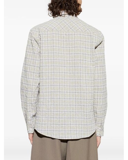Samsøe & Samsøe White Chemise À Carreaux for men