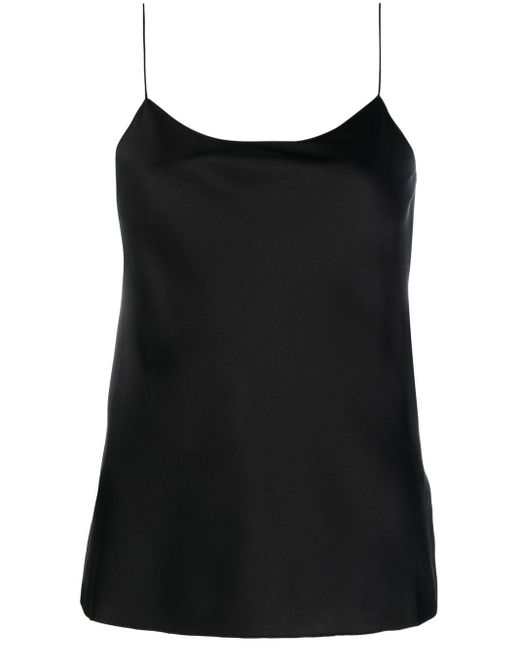 Theory Sleeveless Silk-blend Top in Black | Lyst