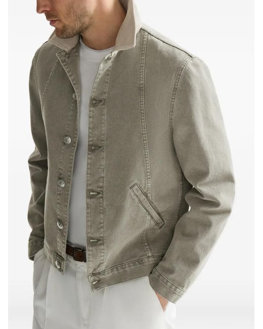 Brunello Cucinelli Gray Garment-Dyed Outerwear Jacket for men