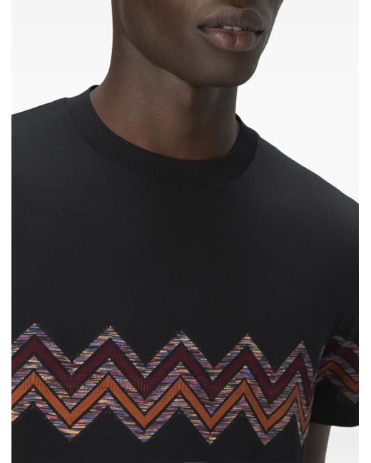 Camiseta con estampado en zigzag Missoni de hombre de color Black