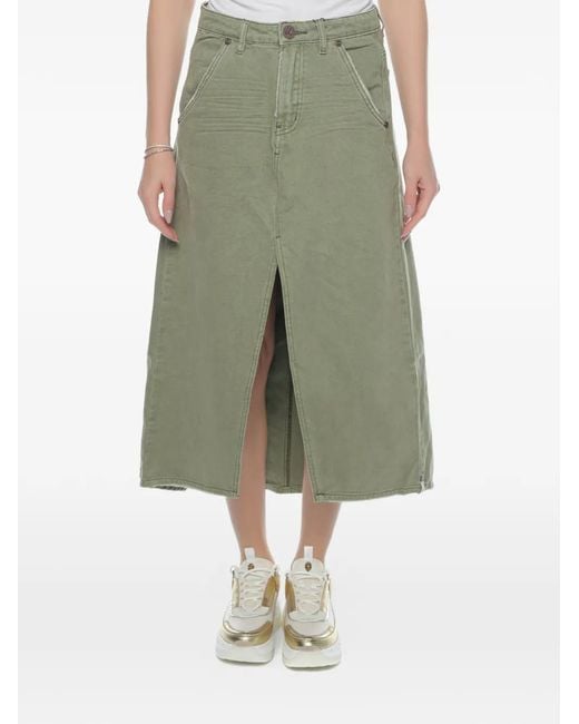 One Teaspoon Green Mrs Carter Denim Midi Skirt