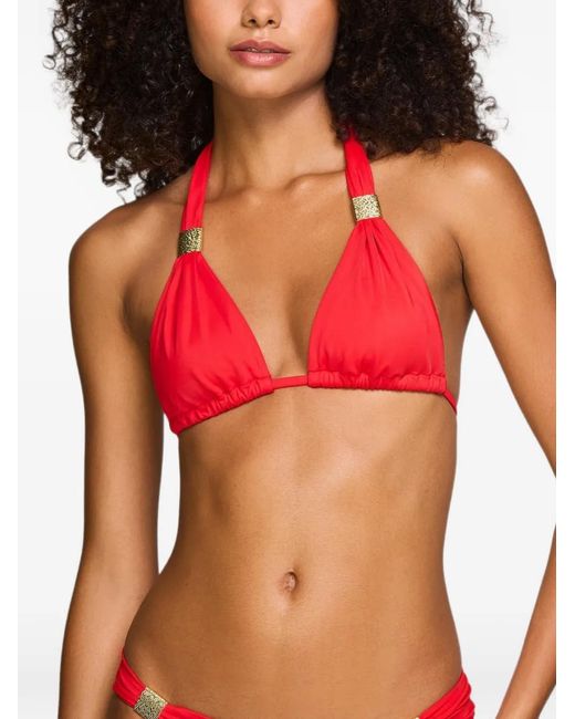 Heidi Klein Red Halterneck Triangle Bikini Top