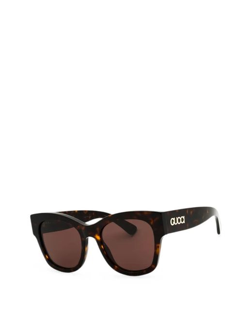 Gucci Brown Tortoiseshell-Effect Cat-Eye Sunglasses