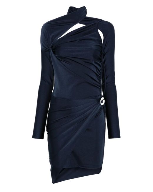 Coperni Blue Twisted Asymmetric Mini Dress