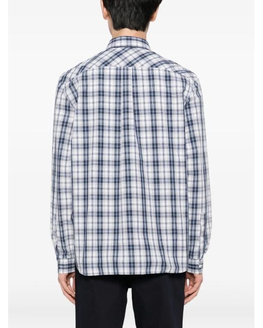 メンズ Lacoste チェック シャツ Blue