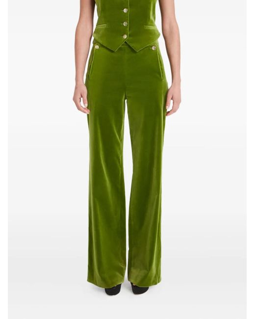 Temperley London Green Clove Velvet Trousers