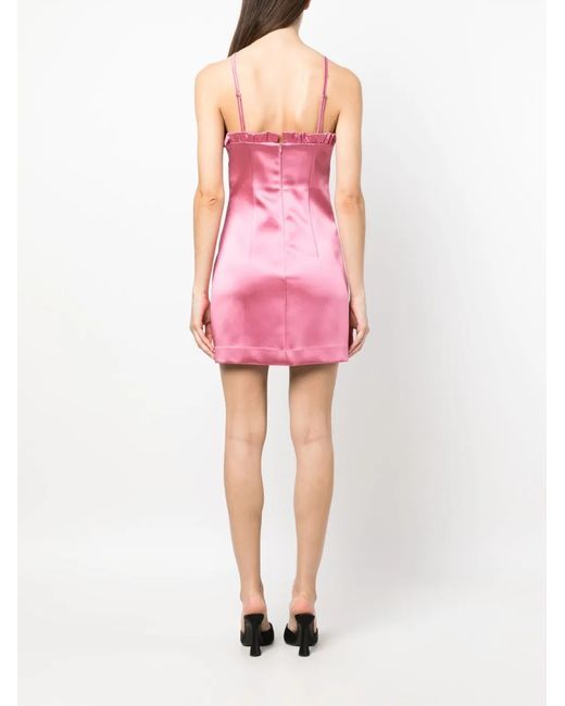 P.A.R.O.S.H. Pink P.A.R.O..H. Ruffled Satin-Finish Minidress