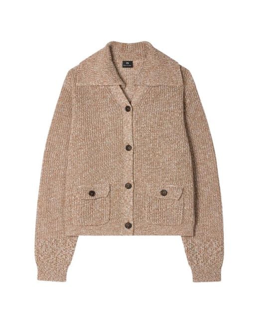 Paul Smith Natural Ribbed Cardigan