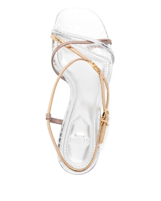 Fendi White 90Mm Logo-Plaque Sandals