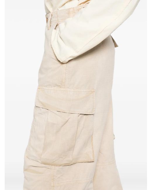 6397 White Ripstop Cotton Cargo Pants