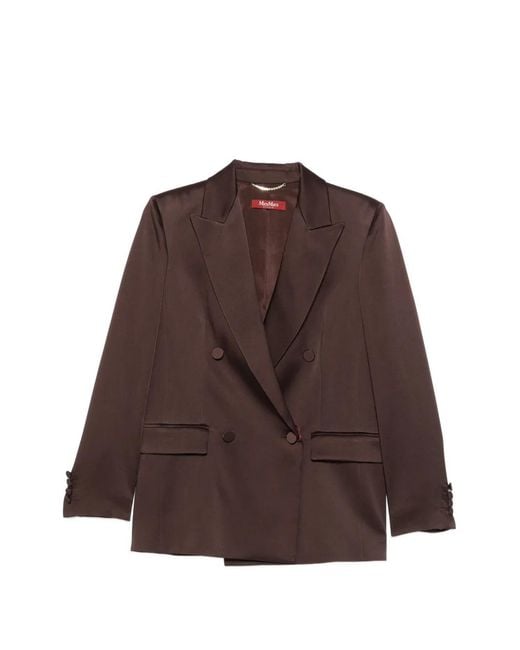 Max Mara Brown Arca Double-Breasted Blazer