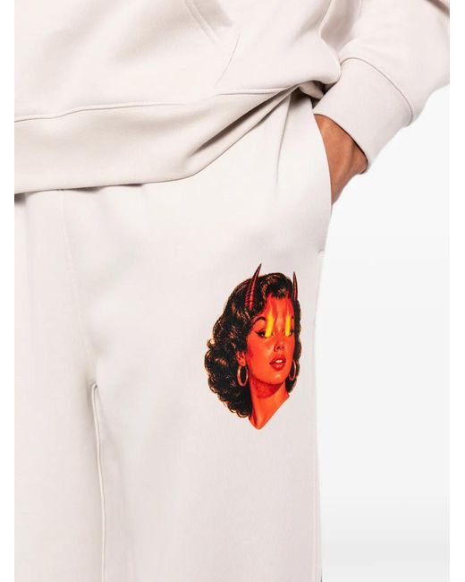 Melt White Graphic-Print Track Pants for men
