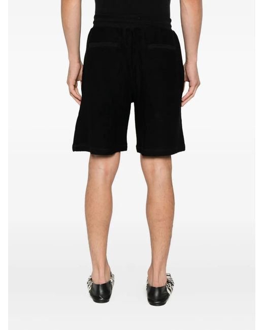 Les Deux Black Reverse-Weave Shorts for men