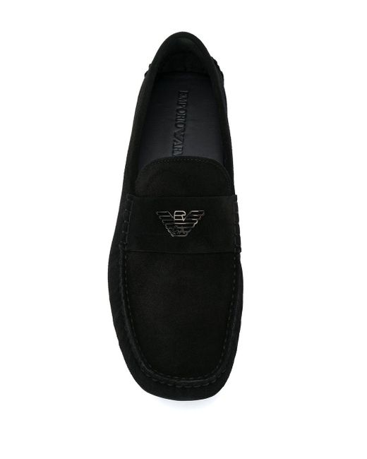 black armani loafers