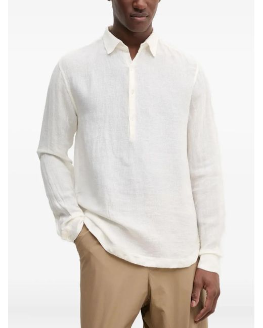 Barena White Long-Sleeved Polo Shirt for men