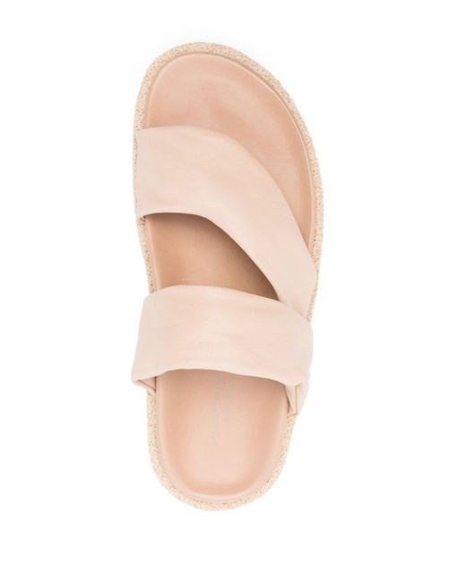 Officine Creative Pink Inner Double-strap Leather Sandals
