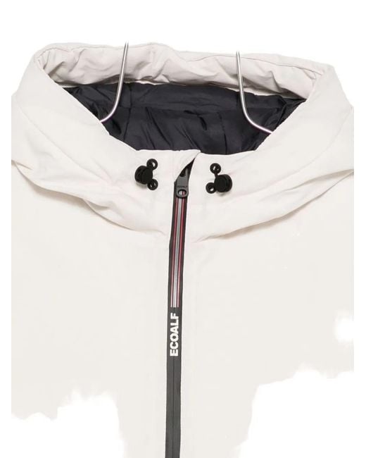 Ecoalf White Hooded Zip Jacket for men