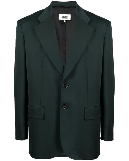 MM6 by Maison Margiela Green Single-Breasted Blazer for men