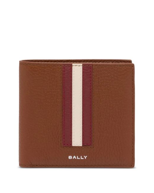 Bally Brown Ribbon Grained-Leather Wallet for men