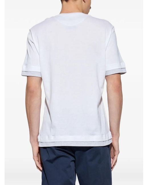 Eleventy White Layered-Effect T-Shirt for men