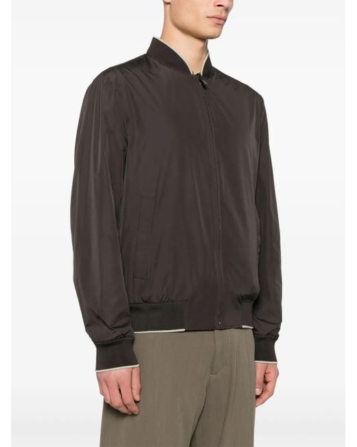 Canali Black Reversible Bomber Jacket for men