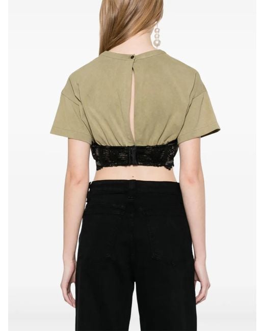 Camiseta con aplique de sujetador GIUSEPPE DI MORABITO de color Green