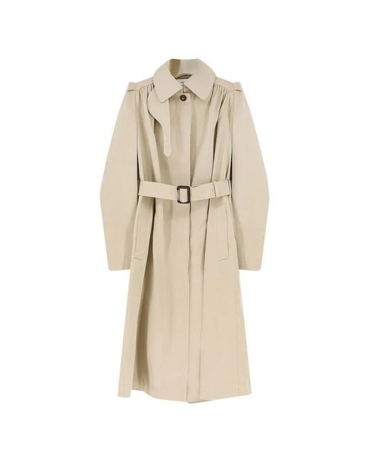McQueen Natural Cotton Trench With Puff Sleeves