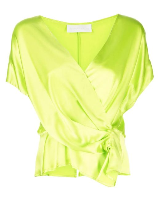 Michelle Mason Yellow Open-Neck Top