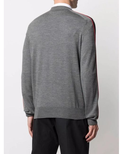 McQueen Gray Logo-Tape Jumper for men