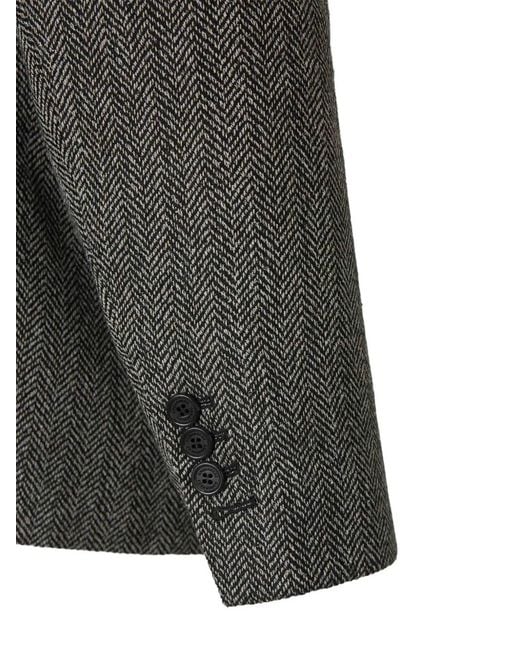DSquared² Black Herringbone-Pattern Blazer for men