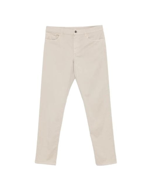 Canali White Logo-Patch Trousers for men
