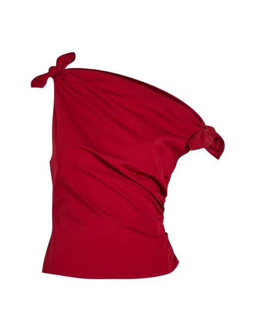 Staud Red Bellaria Blouse