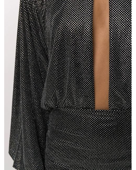 Philipp Plein Gray Encrusted Rhinestone Jersey Dress