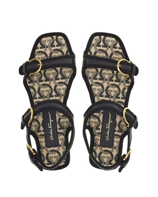 Ferragamo Black Nomadic Stories Sandals