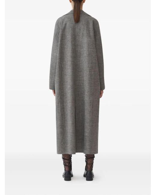 Fabiana Filippi Gray Contrast-Panel Long-Sleeve Coat