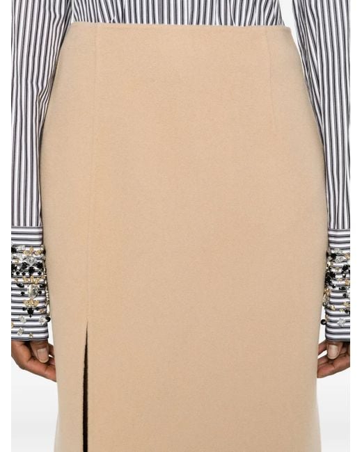 Sportmax Natural Slit Pencil Skirt
