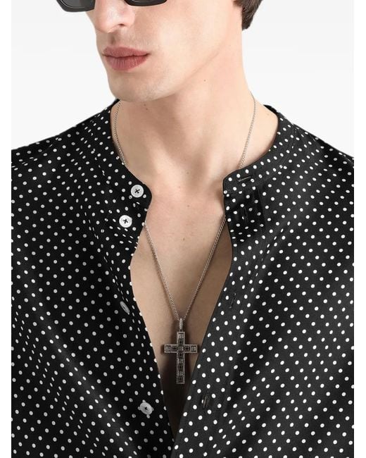 Dolce & Gabbana Black Polka-Dot Silk Shirt for men