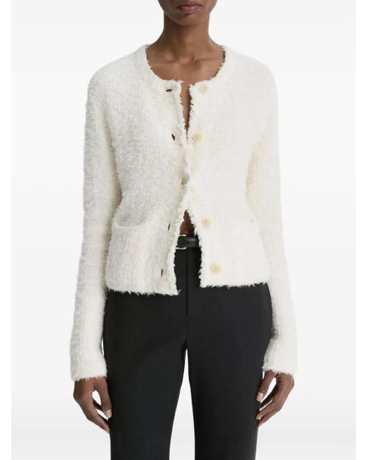 Vince White Button-Front Tweed Jacket