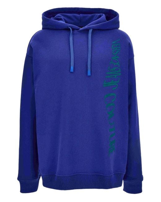 Versace Jeans Couture Men's Blue Logo-Detail Hoodie