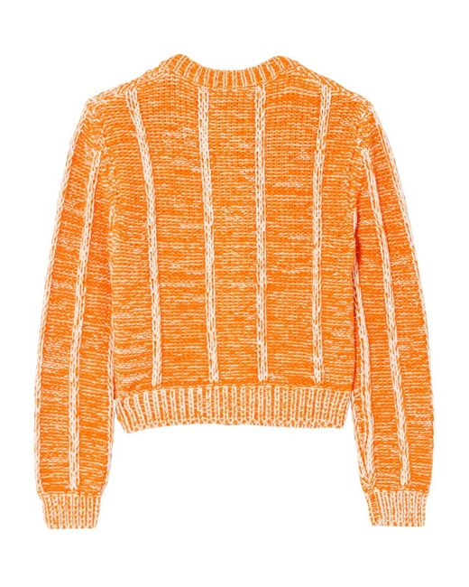 Re/done Orange Baby Crewneck Cardigan