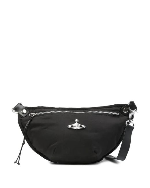 Vivienne Westwood Black Orb Plaque Shoulder Bag