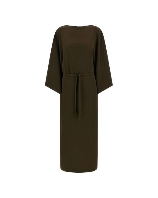 Alberto Biani Green Kimono-Sleeve Cady Dress