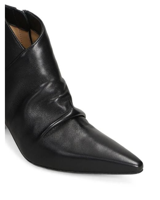 The Seller Black Ruched Pointed-Toe Ankle Boots