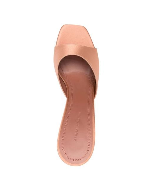 AMINA MUADDI Pink Square Toe Slippers