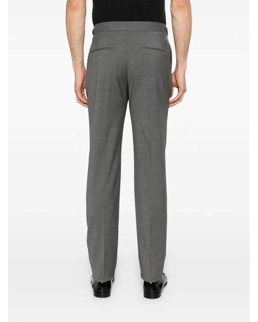Tagliatore Gray Pavel Prince Of Wales Pleated Trousers for men
