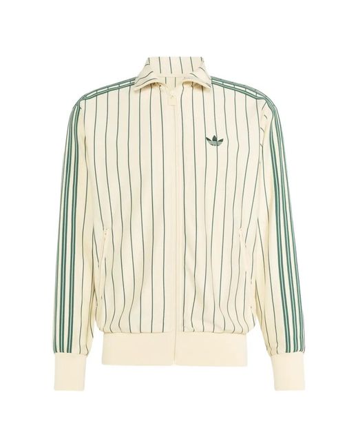 Adidas White Firebird Pinstriped Track Jacket for men