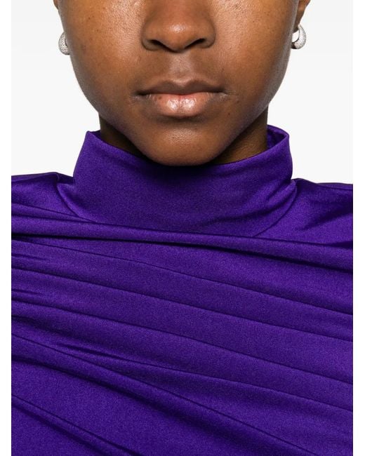 MITILIANE COUTURE Purple Draped Mini Dress